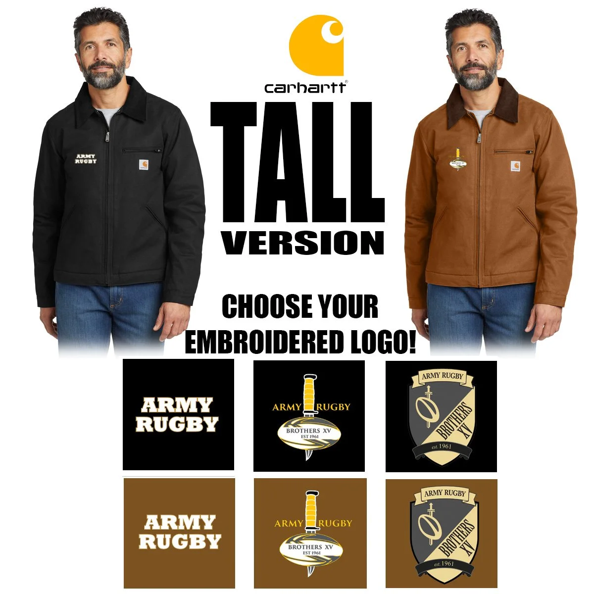 Old Gray Army Rugby Swag Carhartt® TALL Duck Detroit Jacket, Adult